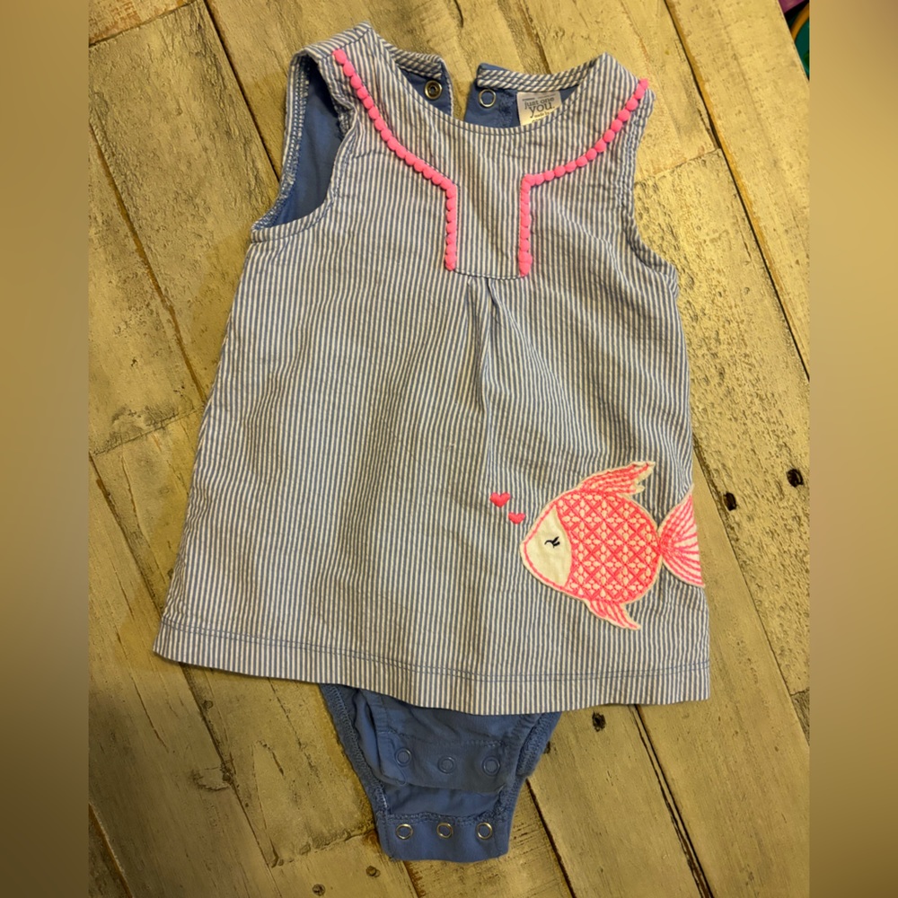 Baby Girls Fish Dress w/ bodysuit attatched